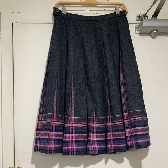 VINTAGE PENDLETON PETITE WOOL PLEATED SKIRTS SIZE 12/12P - Picture 4 of 7